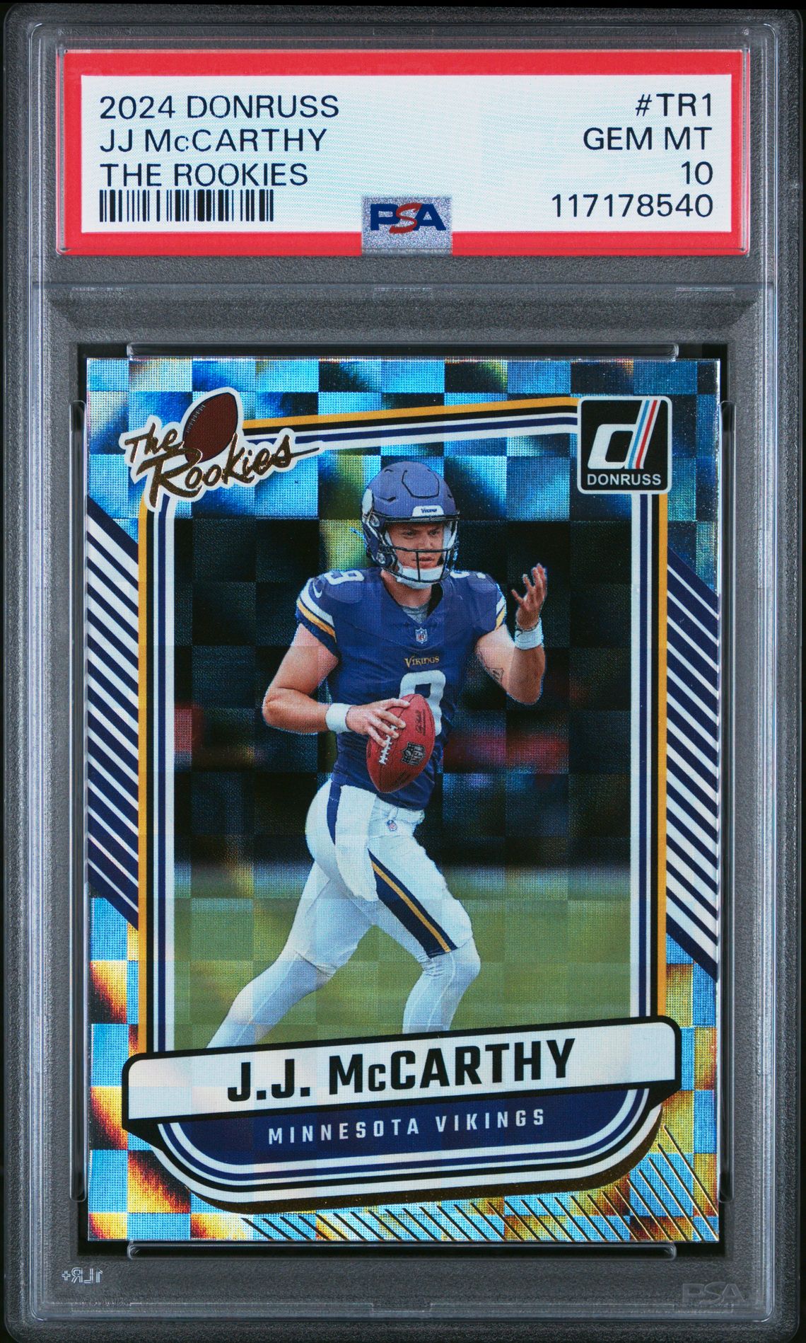 2024 Panini Donruss The Rookies Jj Mccarthy #Tr1 Gem Mt 10 front