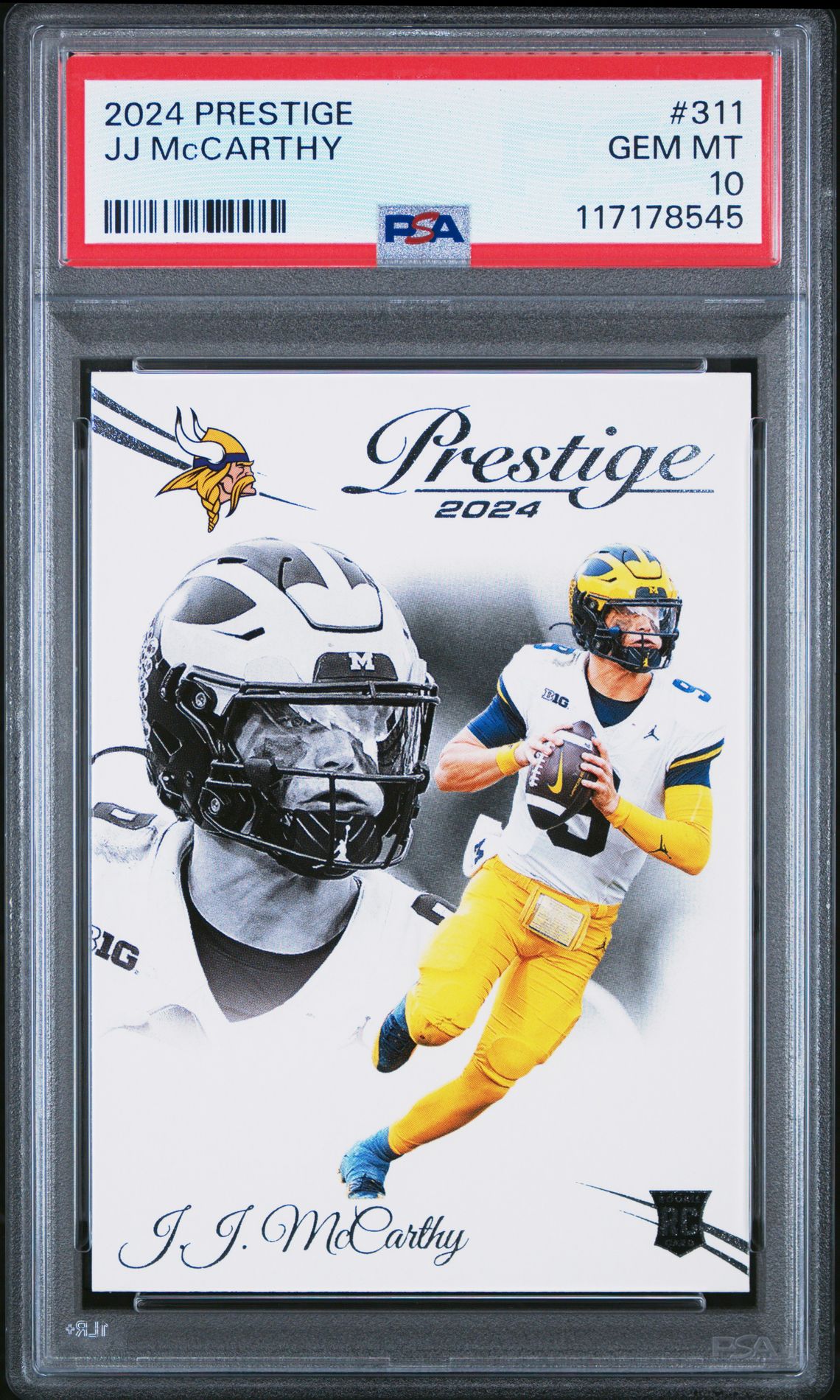 2024 Panini Prestige Jj Mccarthy #311 Gem Mt 10 front