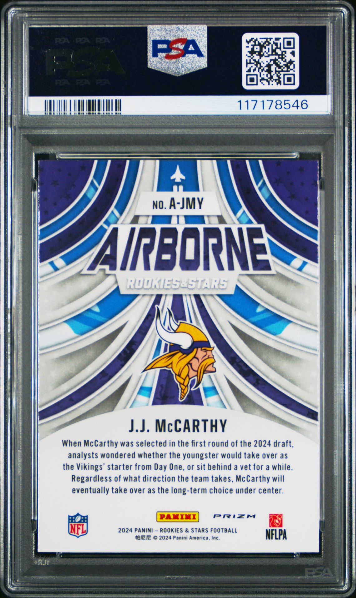 2024 Panini Rookies & Stars Airborne Jj Mccarthy #Ajmy Mint 9 back