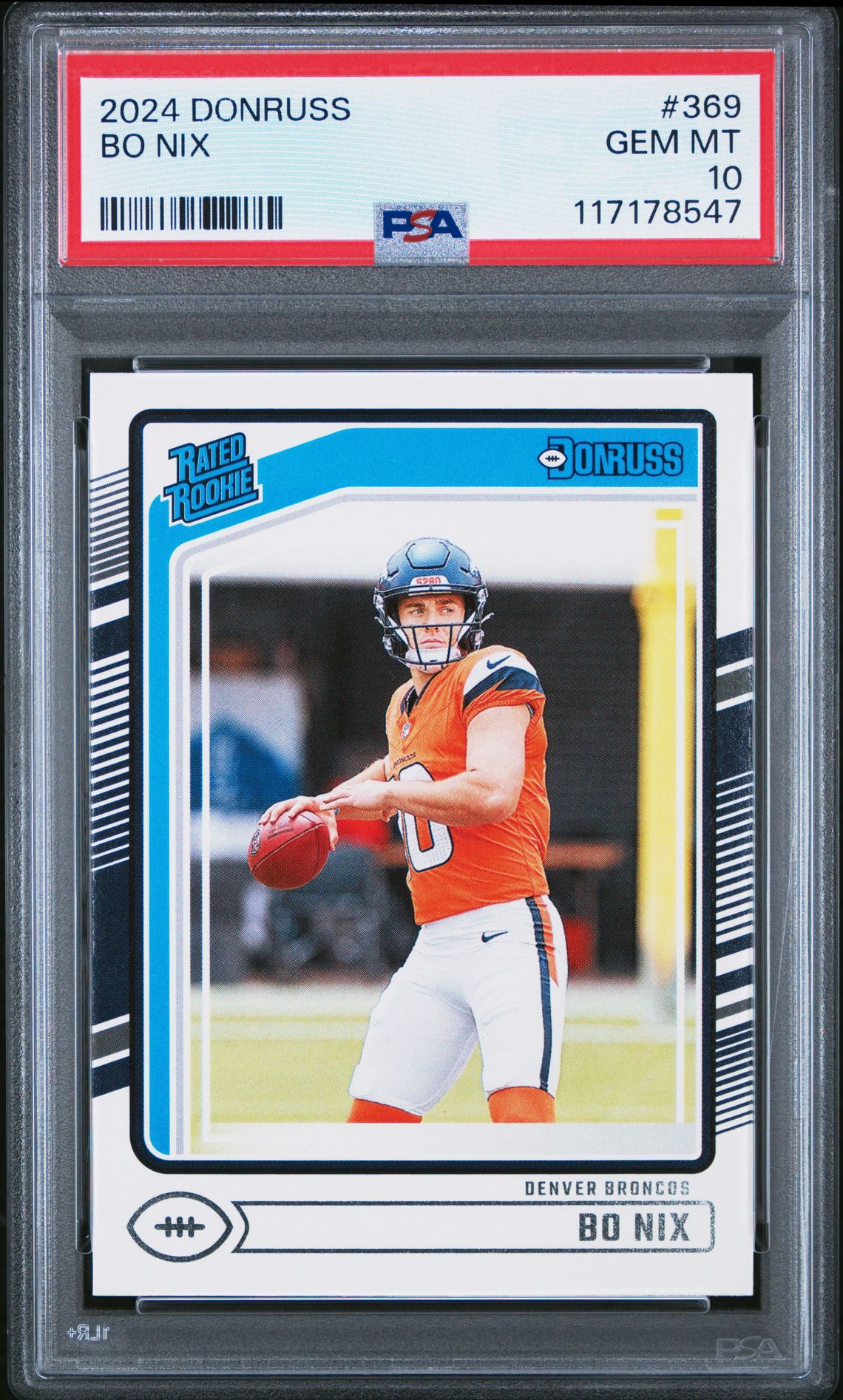 2024 Panini Donruss Bo Nix #369 Gem Mt 10 front