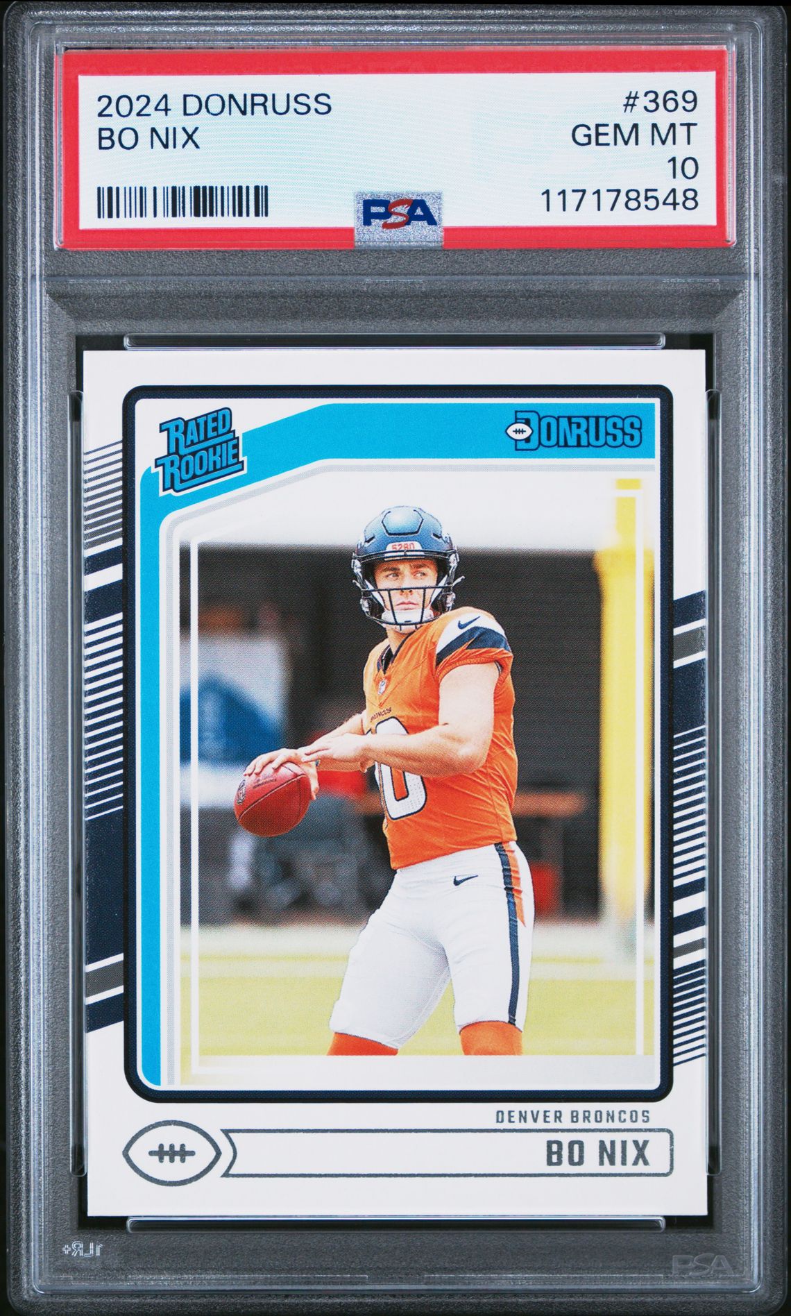 2024 Panini Donruss Bo Nix #369 Gem Mt 10 front