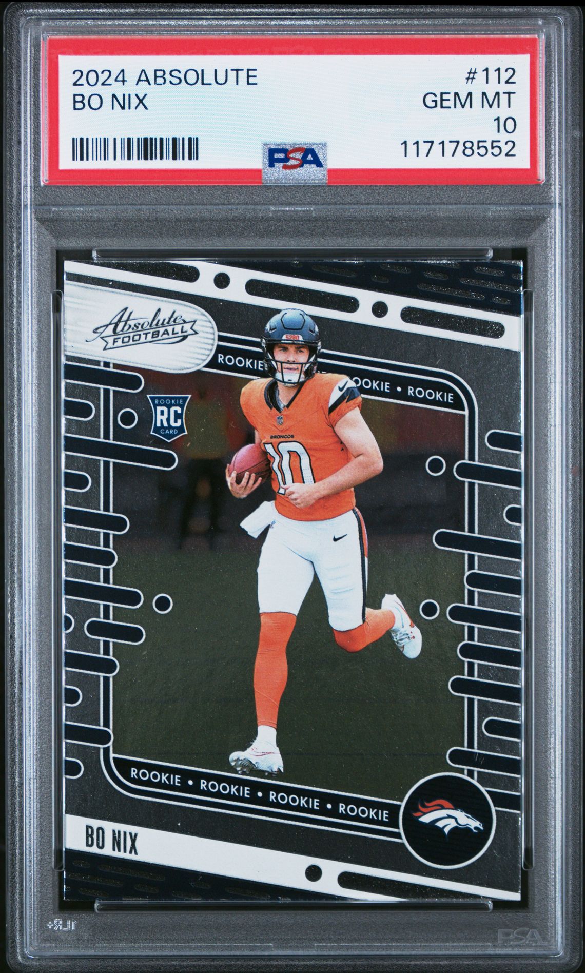 2024 Panini Absolute Bo Nix #112 Gem Mt 10 front