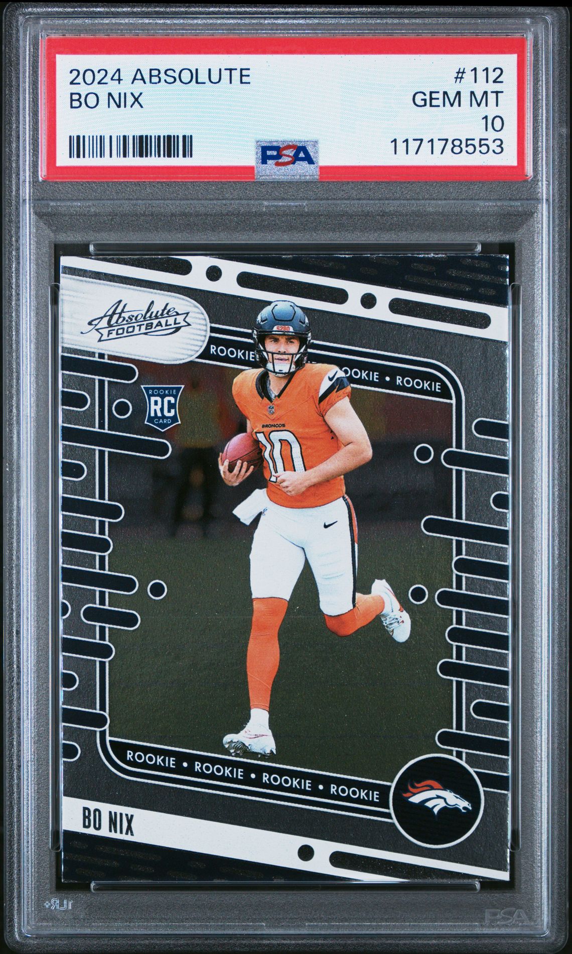 2024 Panini Absolute Bo Nix #112 Gem Mt 10 front