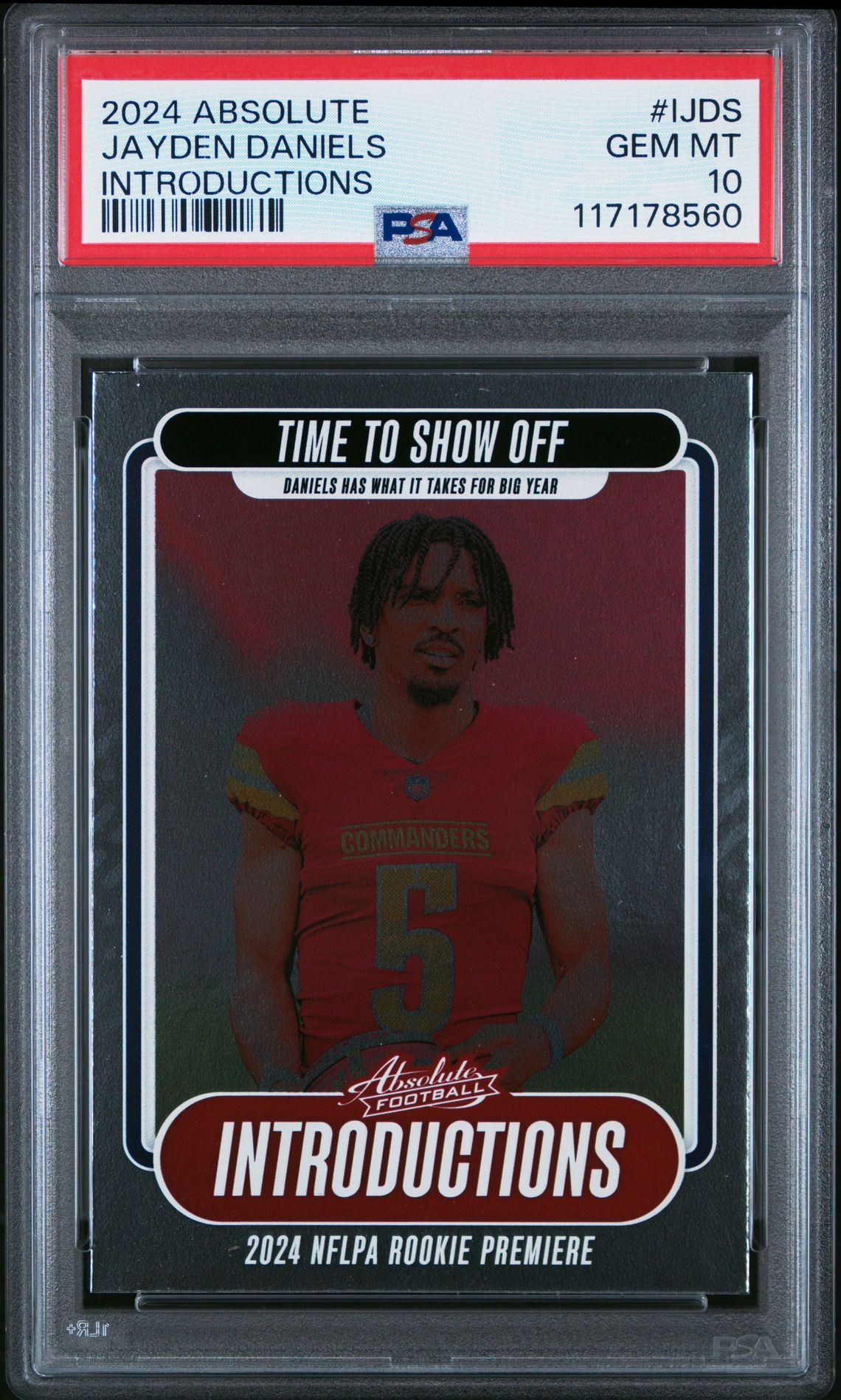2024 Panini Absolute Introductions Jayden Daniels #Ijds Gem Mt 10 front