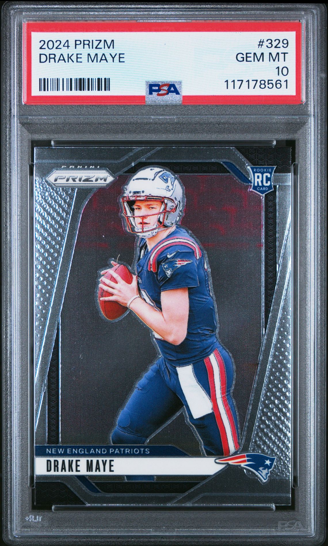 2024 Panini Prizm Drake Maye #329 Gem Mt 10 front