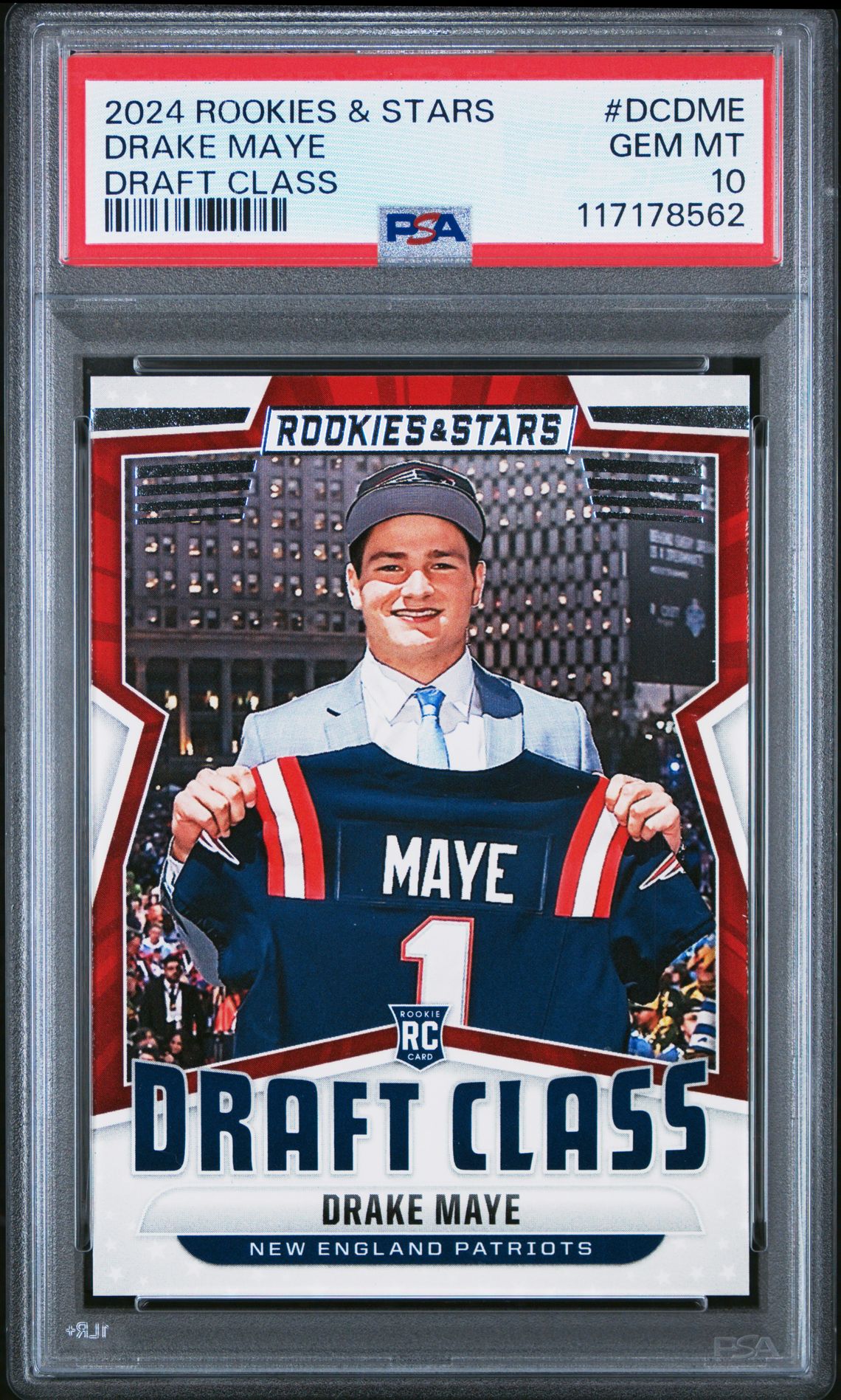 2024 Panini Rookies & Stars Draft Class Drake Maye #Dcdme Gem Mt 10 front