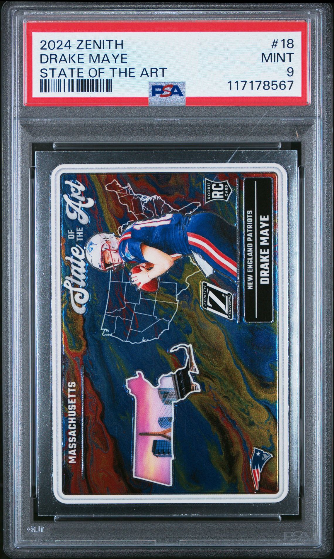 2024 Panini Zenith State Of The Art Drake Maye #18 Mint 9 front