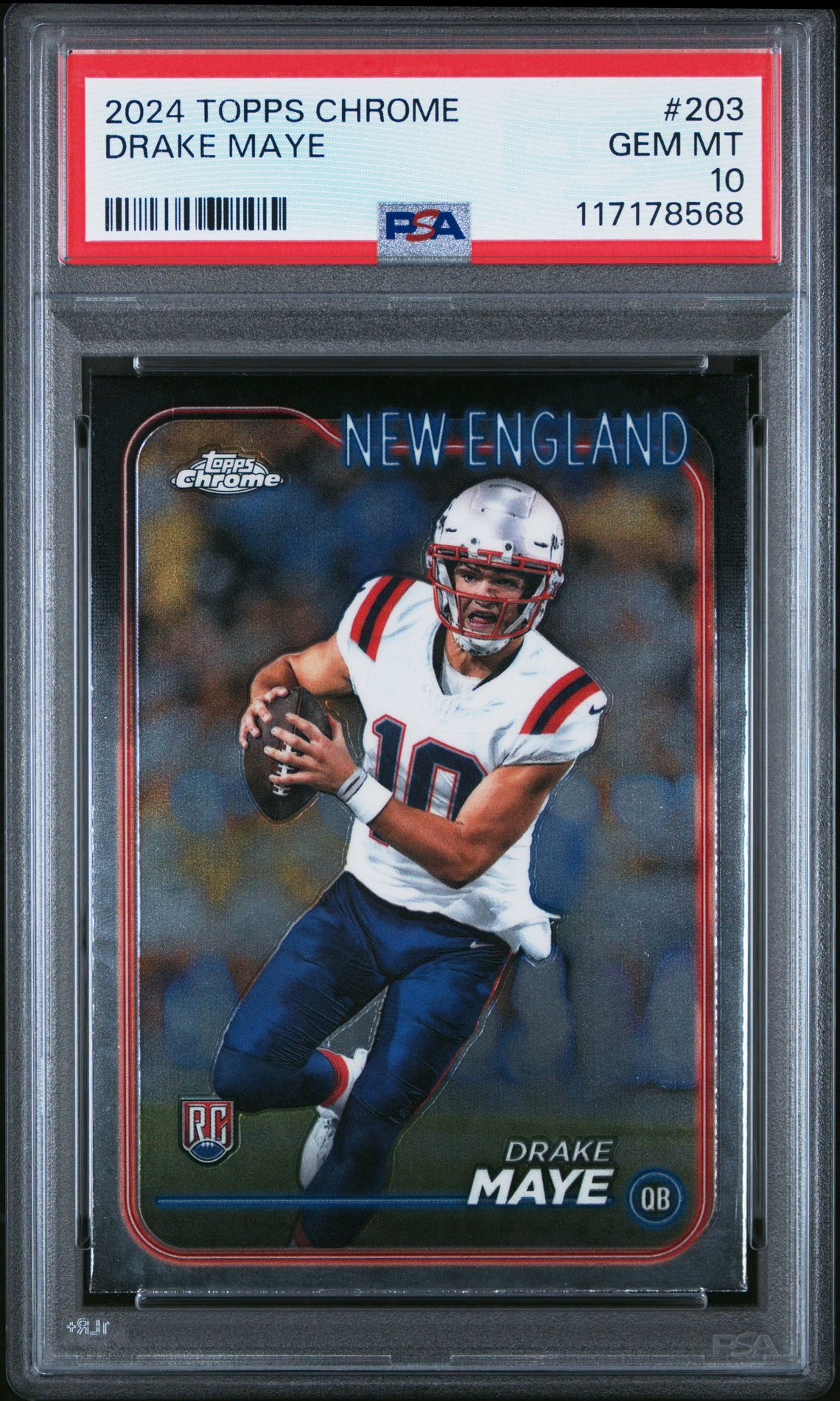 2024 Topps Chrome Drake Maye #203 Gem Mt 10 front