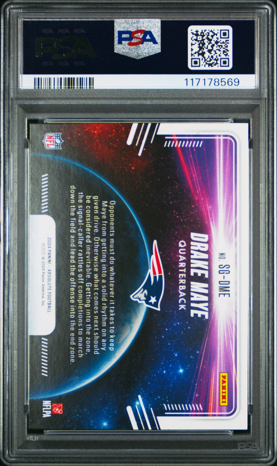2024 Panini Absolute Star Gazing Drake Maye #Sgdme Nm-Mt 8 back