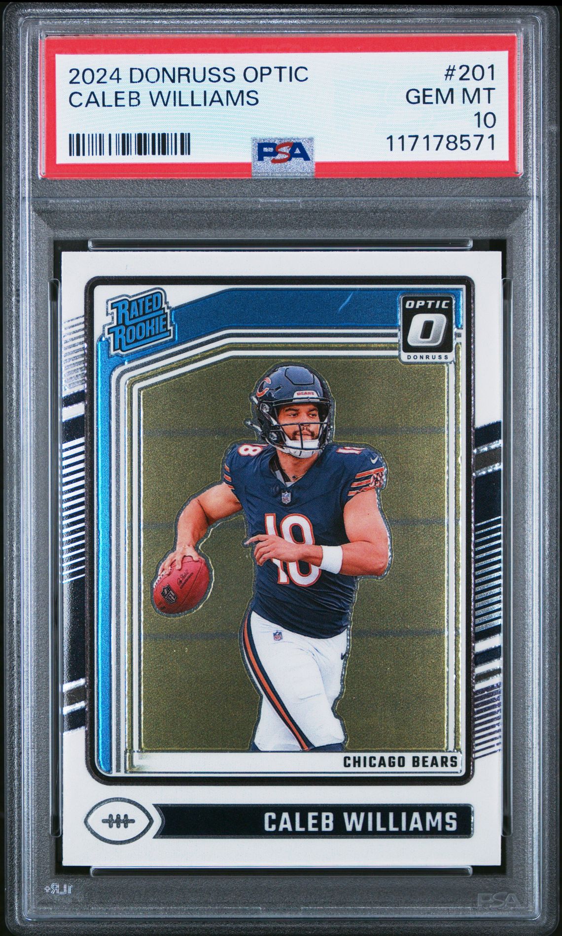 2024 Panini Donruss Optic Caleb Williams #201 Gem Mt 10 front