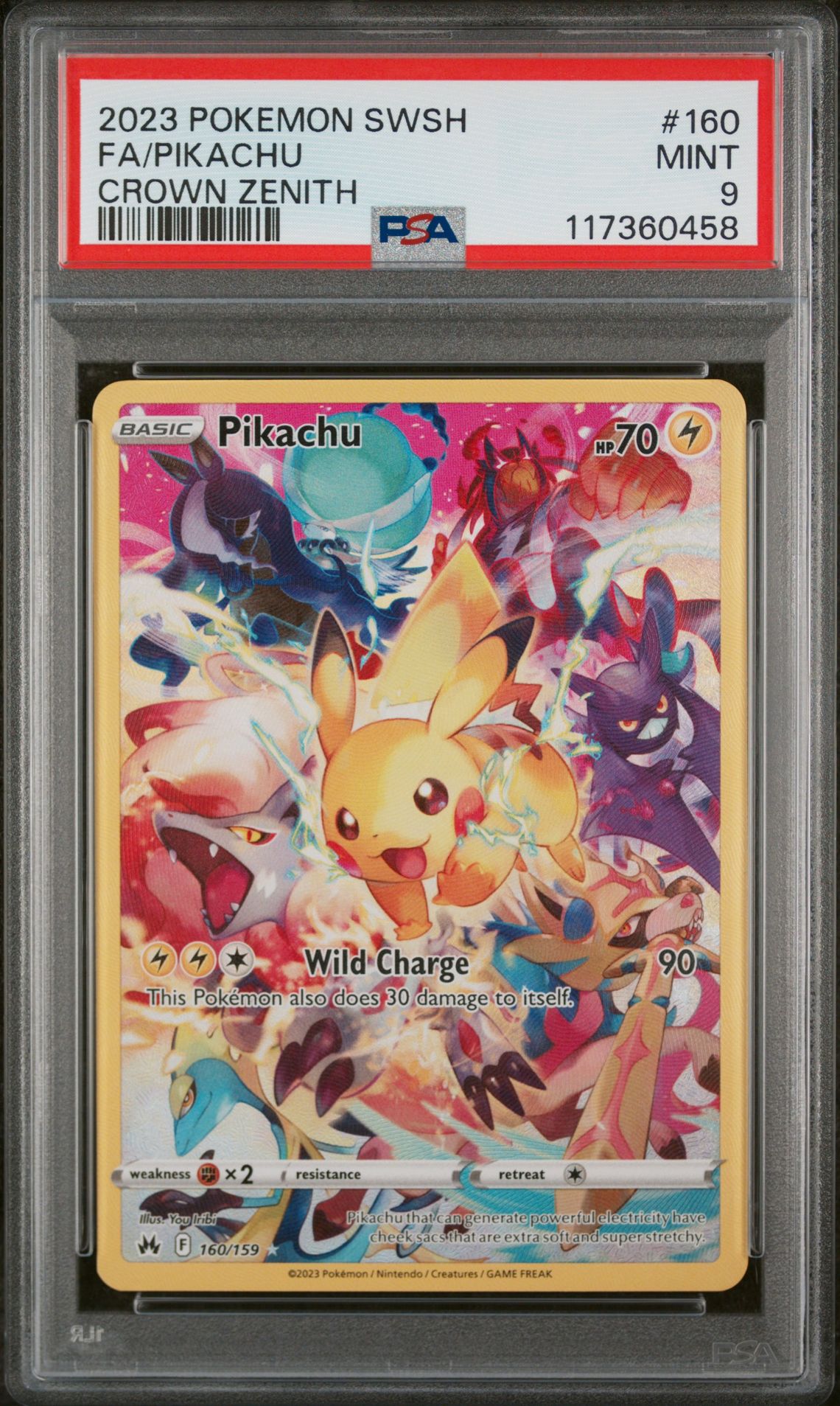 2023 Pokemon Sword And Shield Crown Zenith Fa/Pikachu #160 (Crown Zenith) Mint 9 front