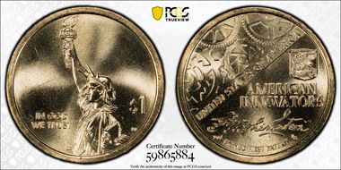 2018-D $1 American Innovation Series  Washington-Signed 1st Patent Position B MS67