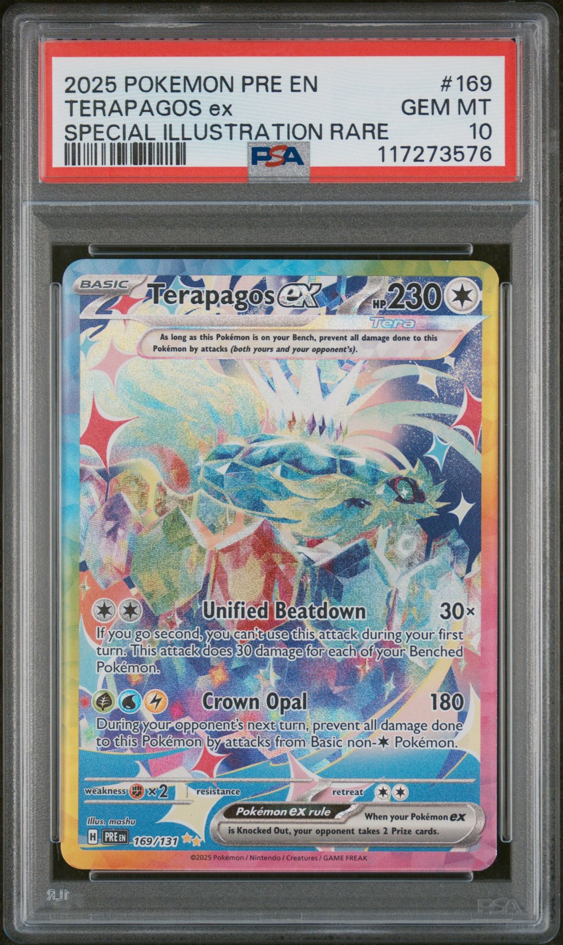 2025 Pokemon POKEMON PRE EN-PRISMATIC EVOLUTIONS SPECIAL ILLUSTRATION RARE #169 Terapagos Ex front