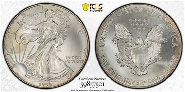 1999 $1 Silver Eagle MS66