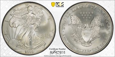 2000 $1 Silver Eagle MS65