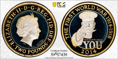 2014 £2 S-K34 WWI PR67DCAM