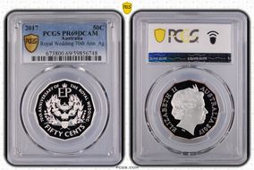 2017 50C Royal Wedding 70th Ann. Ag PR69DCAM