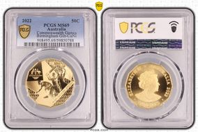 2022 50C Commonwealth Games Birmingham Gilt-CuNi MS69