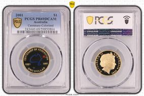 2001 $1 Centenary-Colorized PR69DCAM
