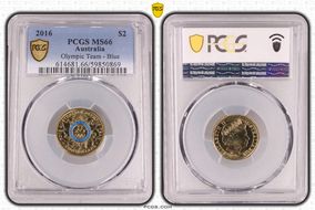 2016 $2 Olympic Team - Blue Colorized MS66