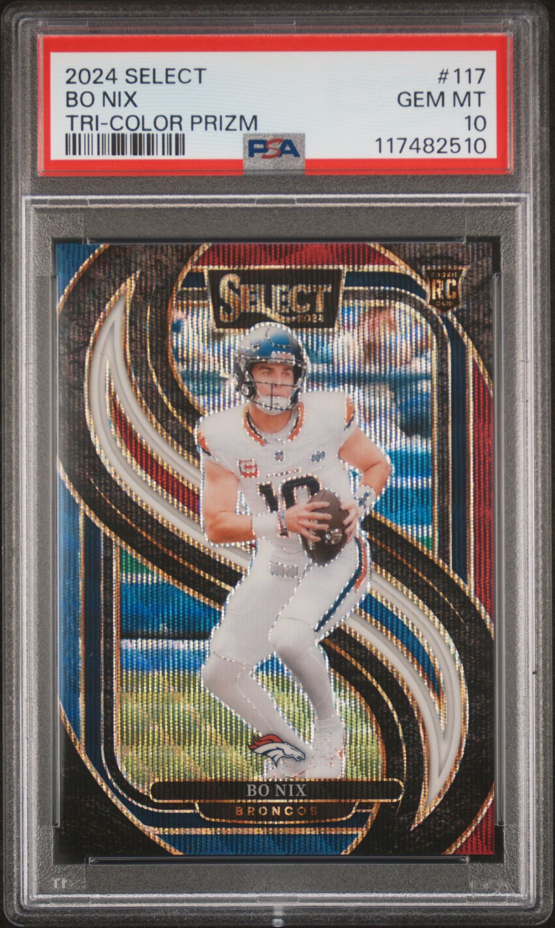 2024 Panini PANINI SELECT RED & BLUE SHOCK #117 Bo Nix front