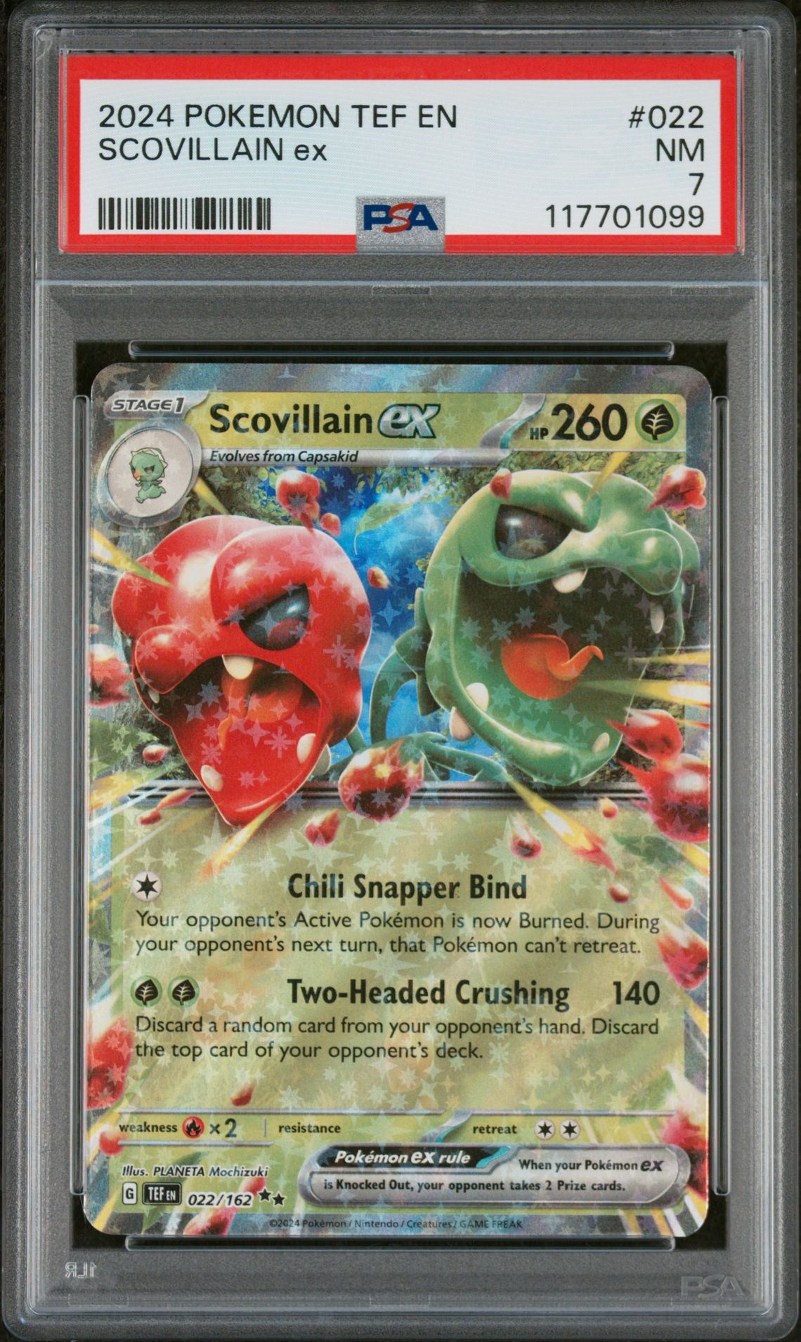 2024 Pokemon POKEMON TEF EN-TEMPORAL FORCES #022 Scovillain Ex front
