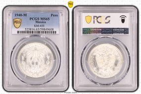 1940-M Peso KM-455  Ag MS65