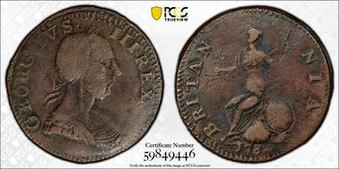 '1784' 1/2P Machin's Related, Vlack 14-84A VF30BN