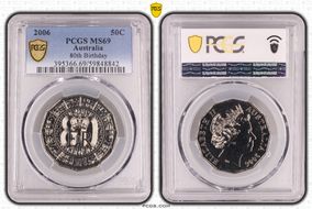 2006 50C KM-801 80th Birthday MS69