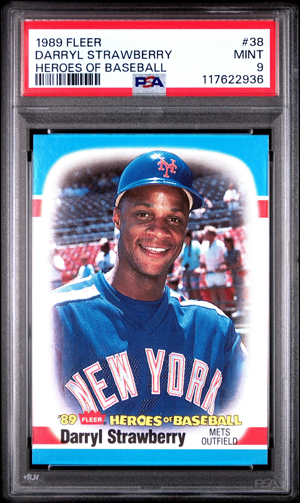 1989 Fleer FLEER HEROES OF BASEBALL #38 Darryl Strawberry front