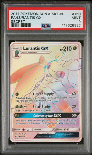 2017 Pokemon Base Set Rainbow #150 Lurantis Gx front