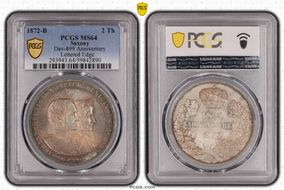 1872-B 2 Th D-899 Anniversary Lettered Edge MS64
