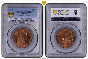 1913 10C Gad-277 F-136 MS66RD