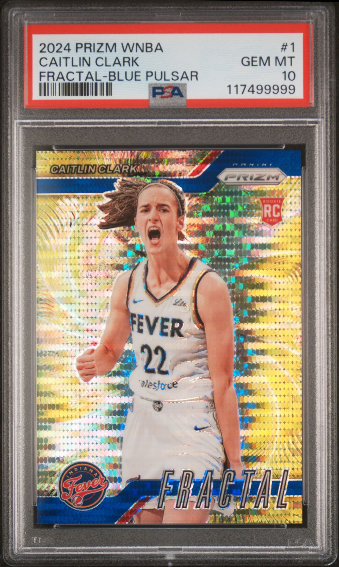 2024 Panini PANINI PRIZM WNBA FRACTAL ORANGE PULSAR #1 Caitlin Clark front
