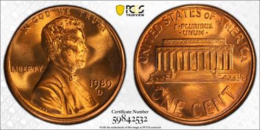 1989-D 1C MS69RD