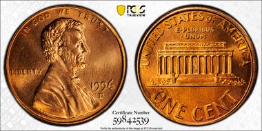 1996-D 1C MS68+ RD