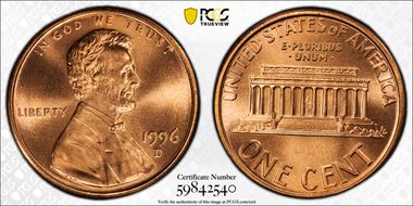 1996-D 1C MS68+ RD