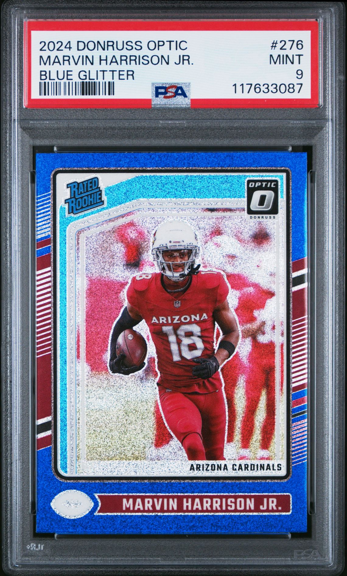 2024 Panini Donruss Optic Marvin Harrison Jr. #276 (Blue Glitter) Mint 9 front