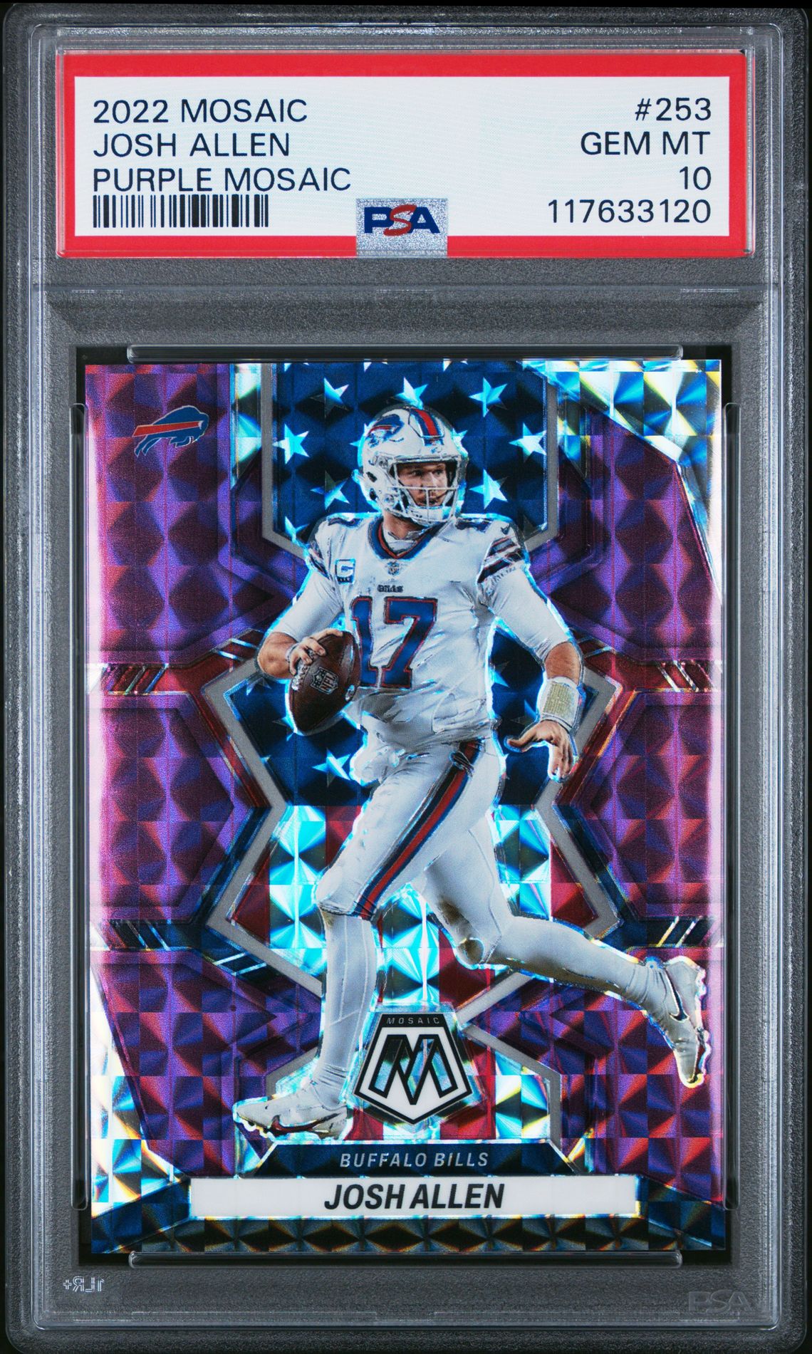 2022 Panini Mosaic Josh Allen #253 (Purple Mosaic) Gem Mt 10 front