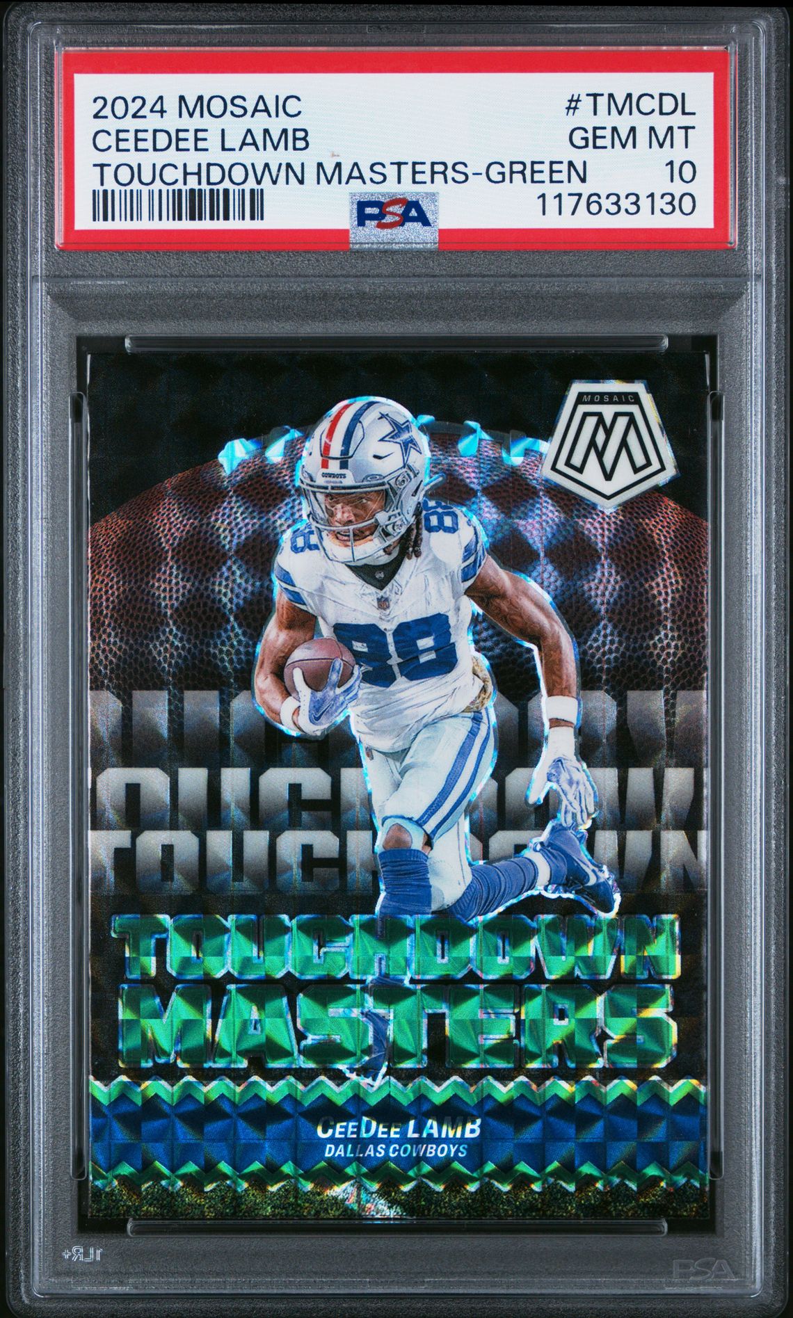 2024 Panini Mosaic Touchdown Masters Ceedee Lamb #Tmcdl (Touchdown Masters-Green) Gem Mt 10 front