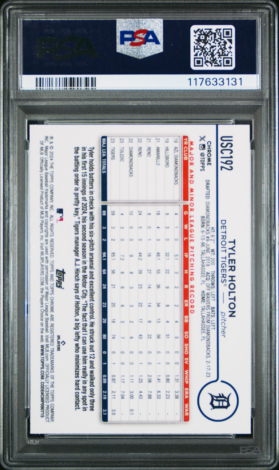 2024 Topps Chrome Update Tyler Holton #Usc192 (X-Fractor) Nm-Mt 8 back