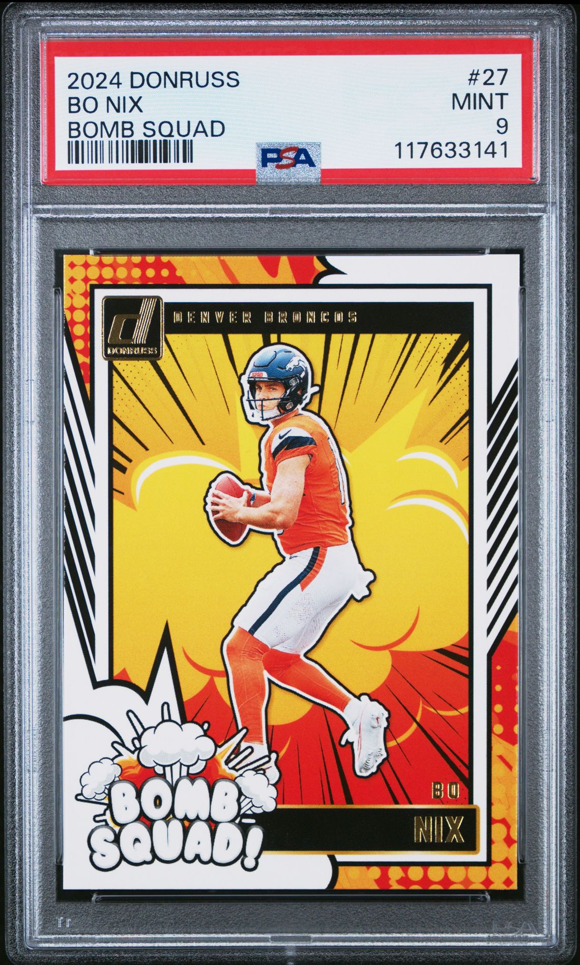 2024 Panini Donruss Bomb Squad Bo Nix #27 Mint 9 front