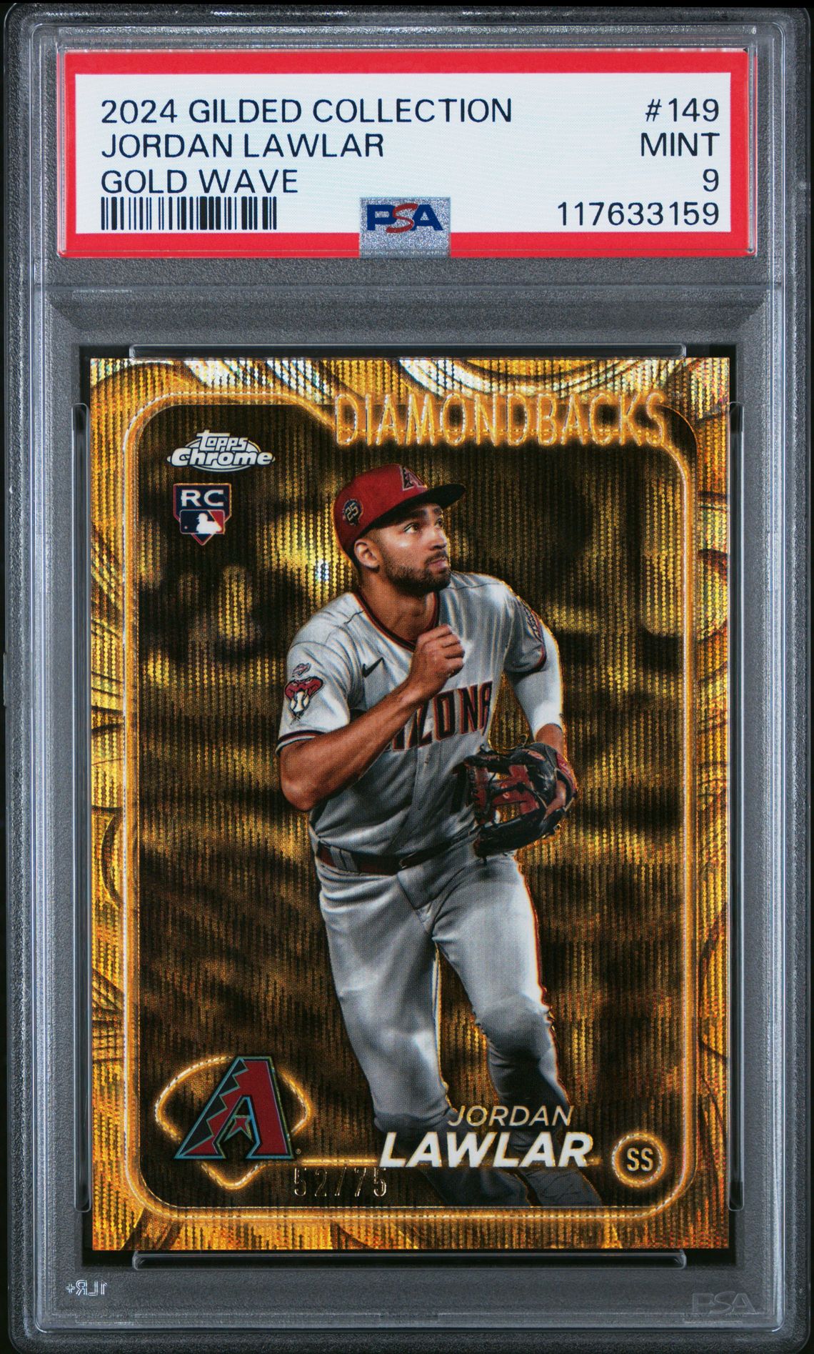 2024 Topps Gilded Collection Jordan Lawlar #149 (Gold Wave) Mint 9 front