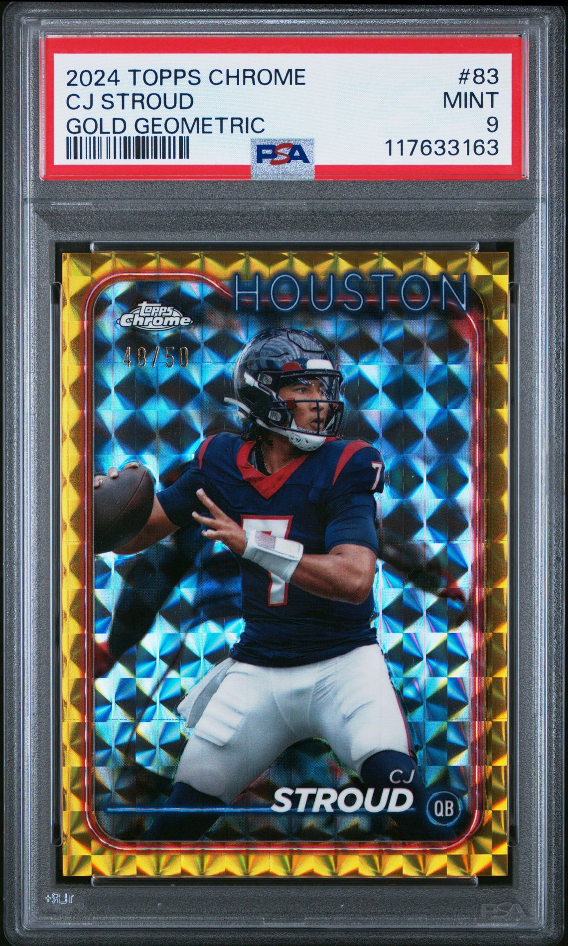 2024 Topps Chrome Cj Stroud #83 (Gold Geometric) Mint 9 front