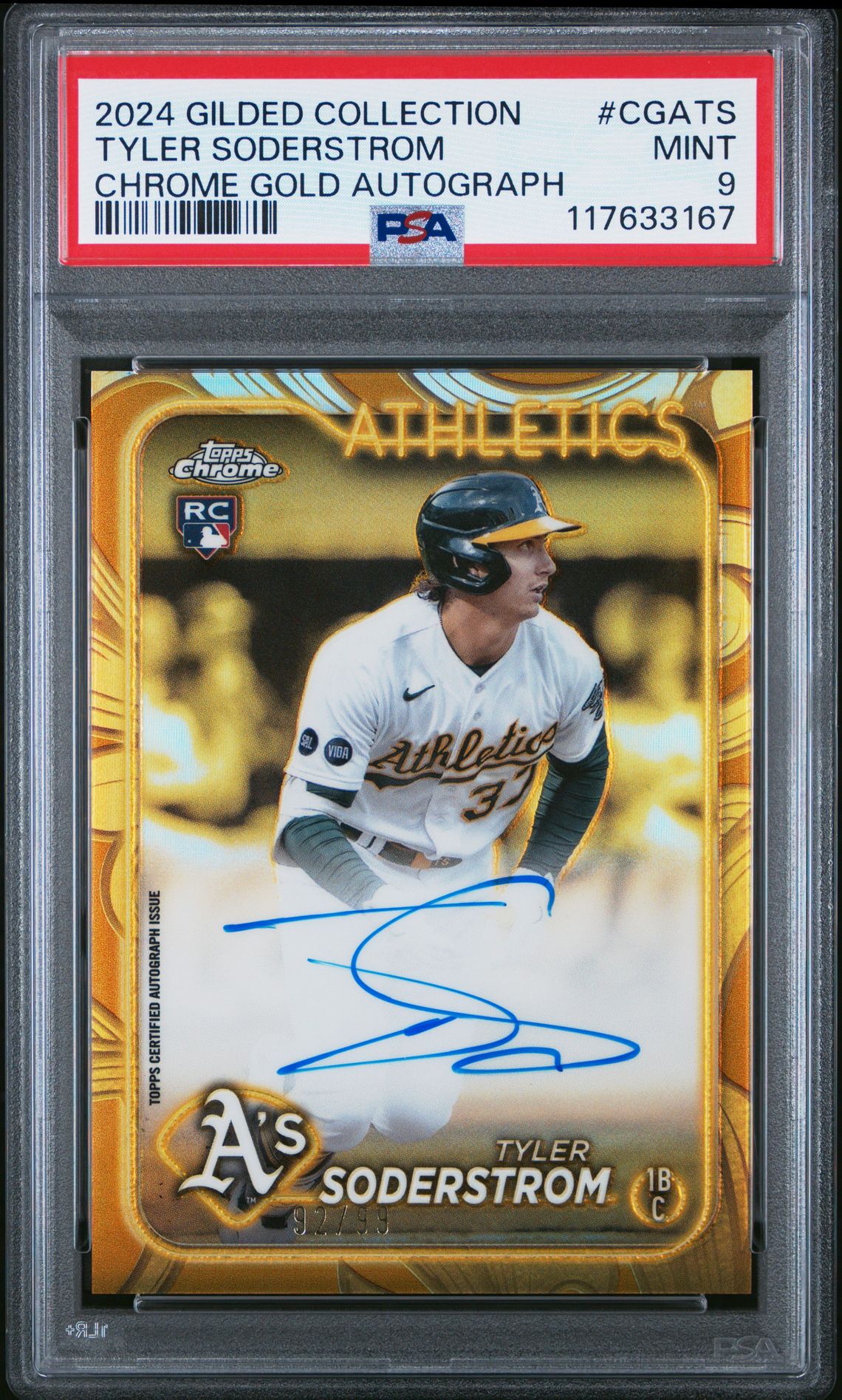 2024 Topps Gilded Collection Topps Chrome Gold Autographs Tyler Soderstrom #Cgats Mint 9 front