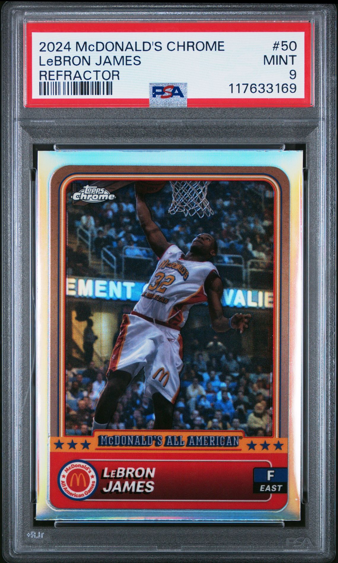 2024 Topps Chrome Mcdonald's All American Lebron James #50 (Refractor) Mint 9 front