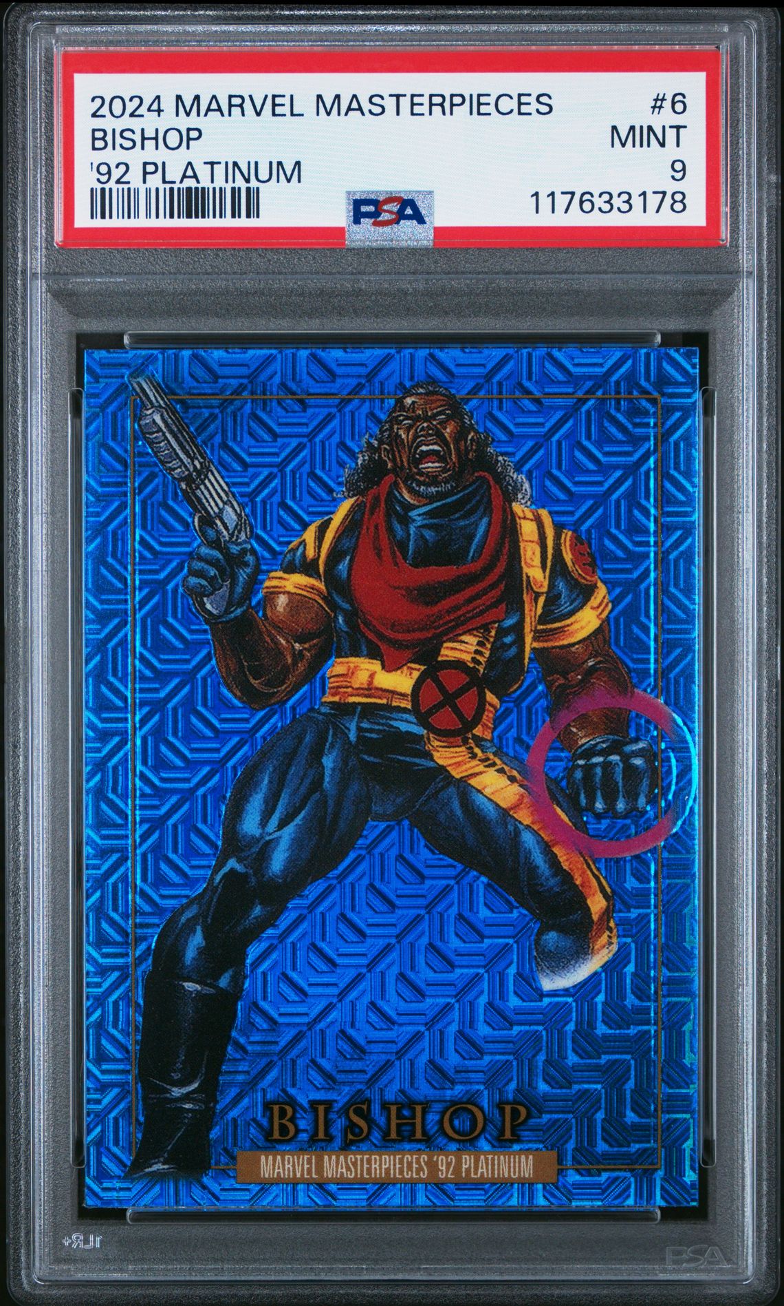 2024 Upper Deck Marvel Masterpieces '92 Platinum Bishop #6 (Blue Traxx) Mint 9 front