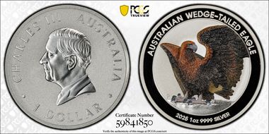 2025-P $1 Wedge-Tailed Eagle 1oz Ag Colorized MS70