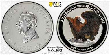 2025-P $1 Wedge-Tailed Eagle 1oz Ag Colorized MS70
