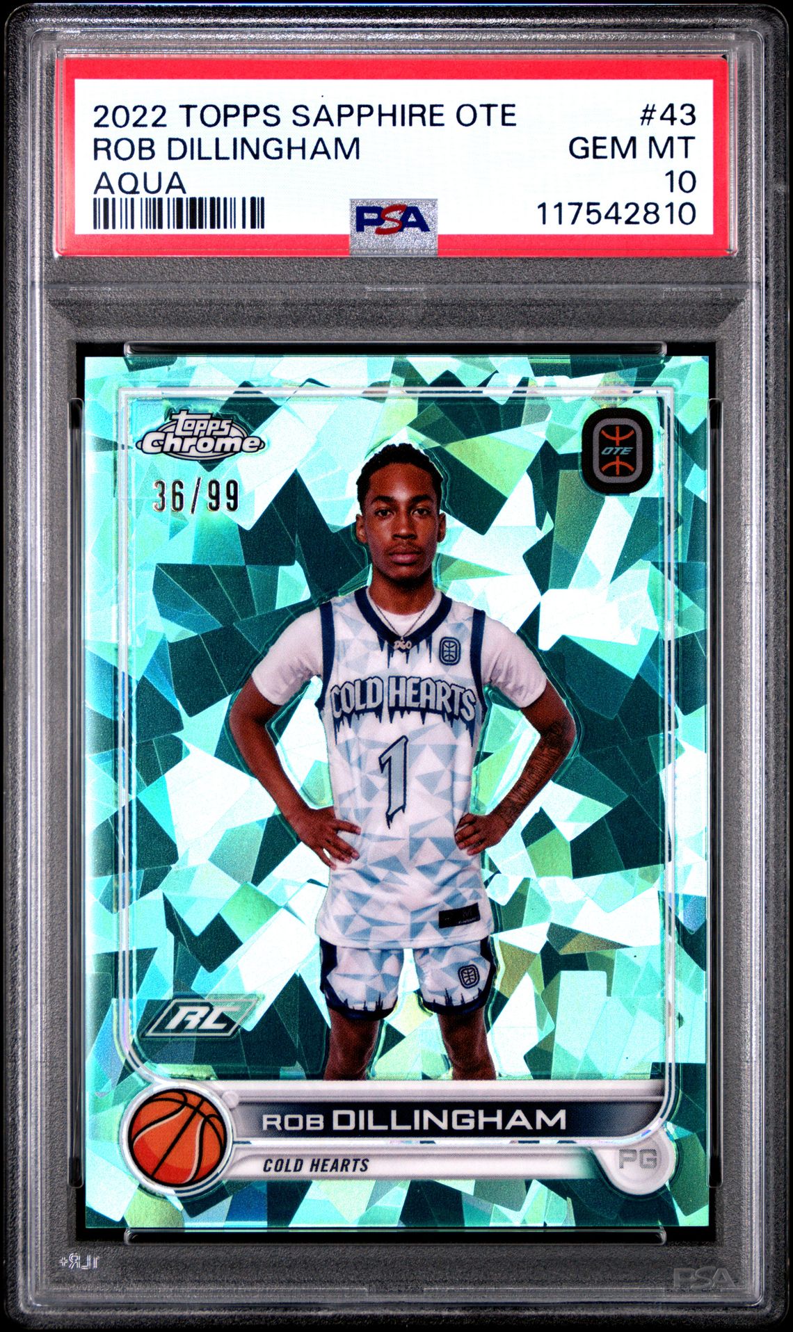 2022 Topps Chrome TOPPS CHROME SAPPHIRE EDITION OTE AQUA #43 Rob Dillingham front